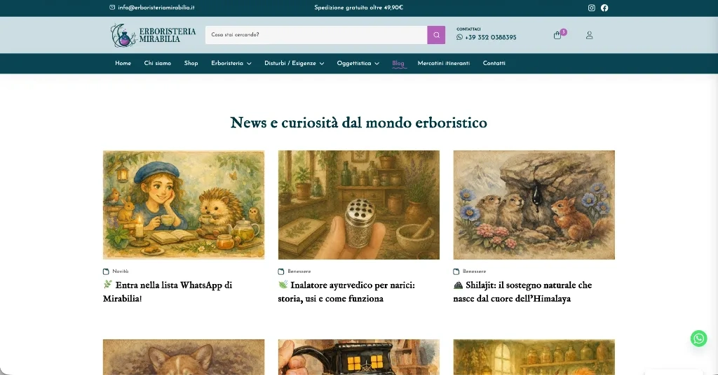 Archivio blog con articoli dal mondo erboristico