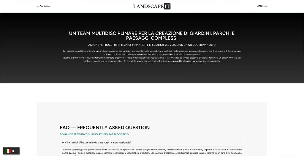 Blocco sul team multidisciplinare e sezione FAQ
